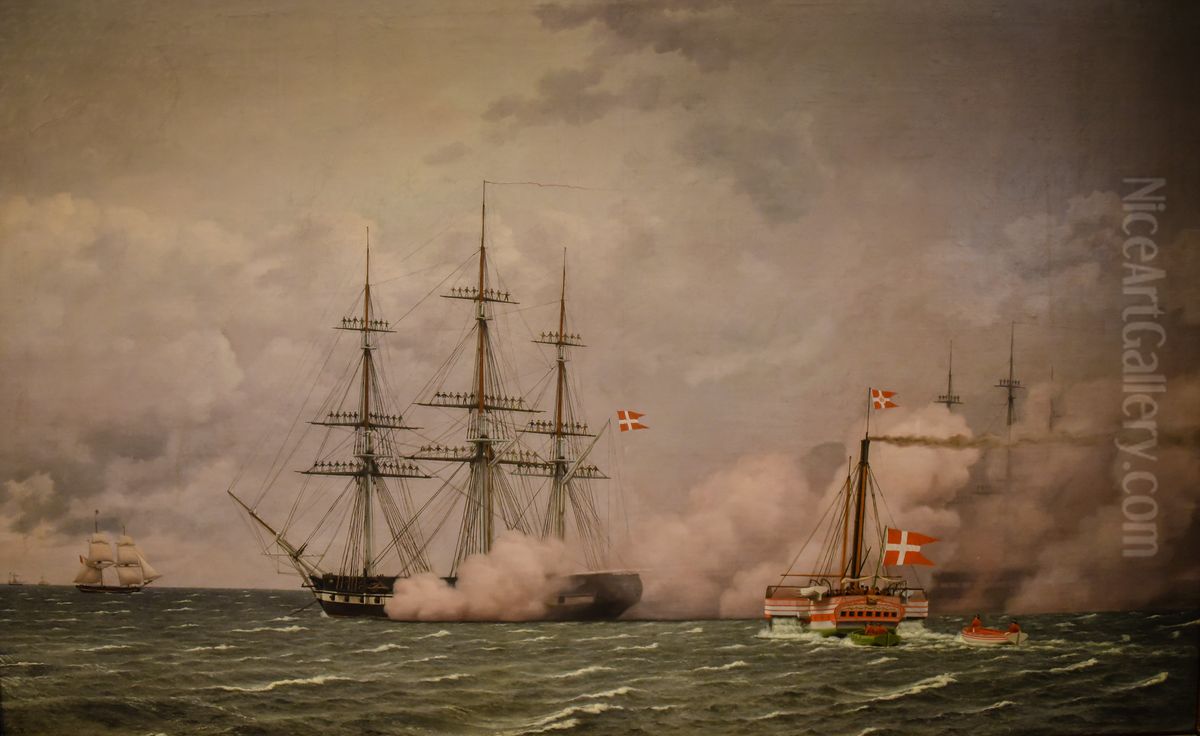 The Harbour of Copenhagen the 1st of May 1832 Oil Painting by Christoffer Wilhelm Eckersberg