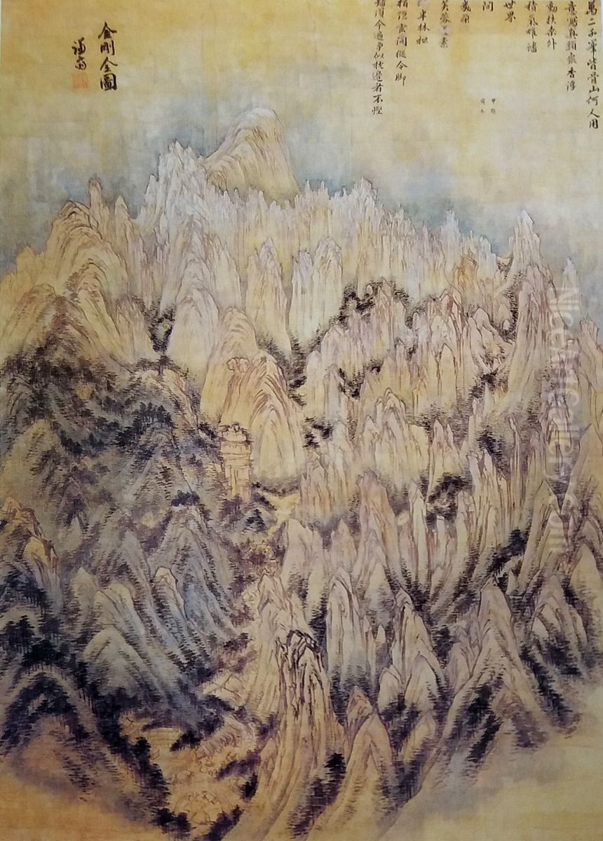 geumgangjeondo (jin gang quan tu) Oil Painting by Jeong Seon