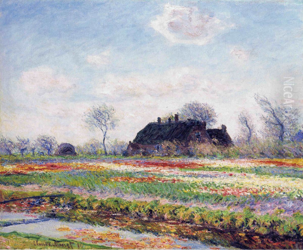 Tulip Fields at Sassenheim, Near Leiden Oil Painting by Claude Oscar Monet