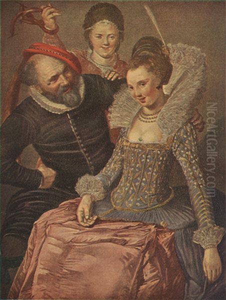 The Merry Trio Oil Painting by Frans Hals