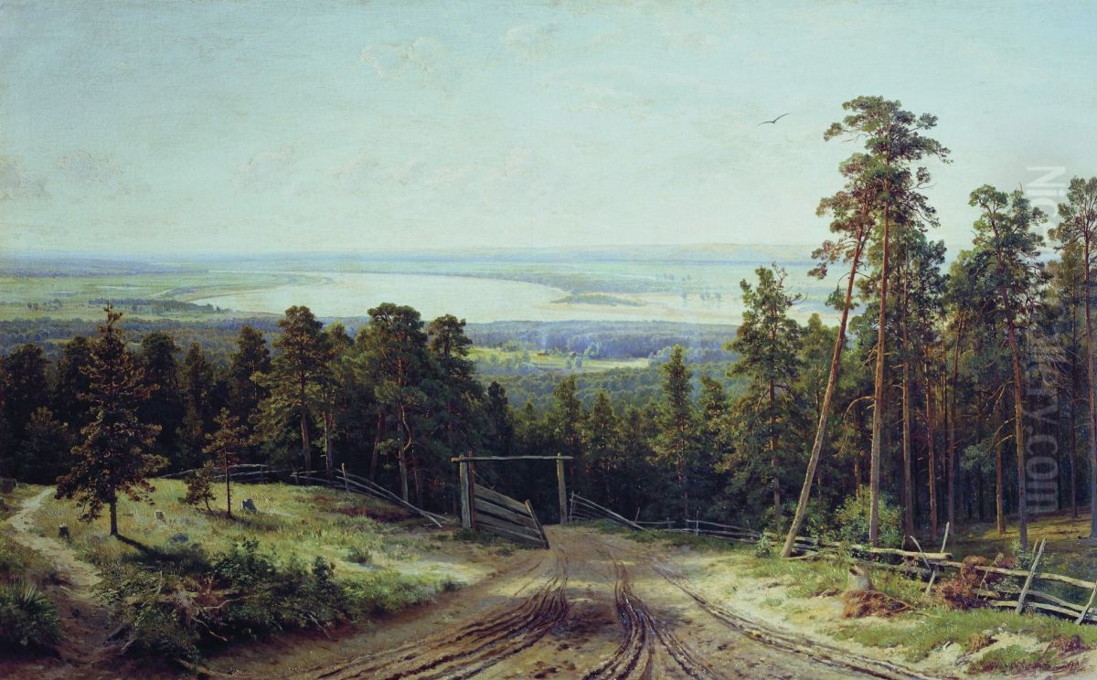 Kama near Yelabuga Oil Painting by Ivan Shishkin