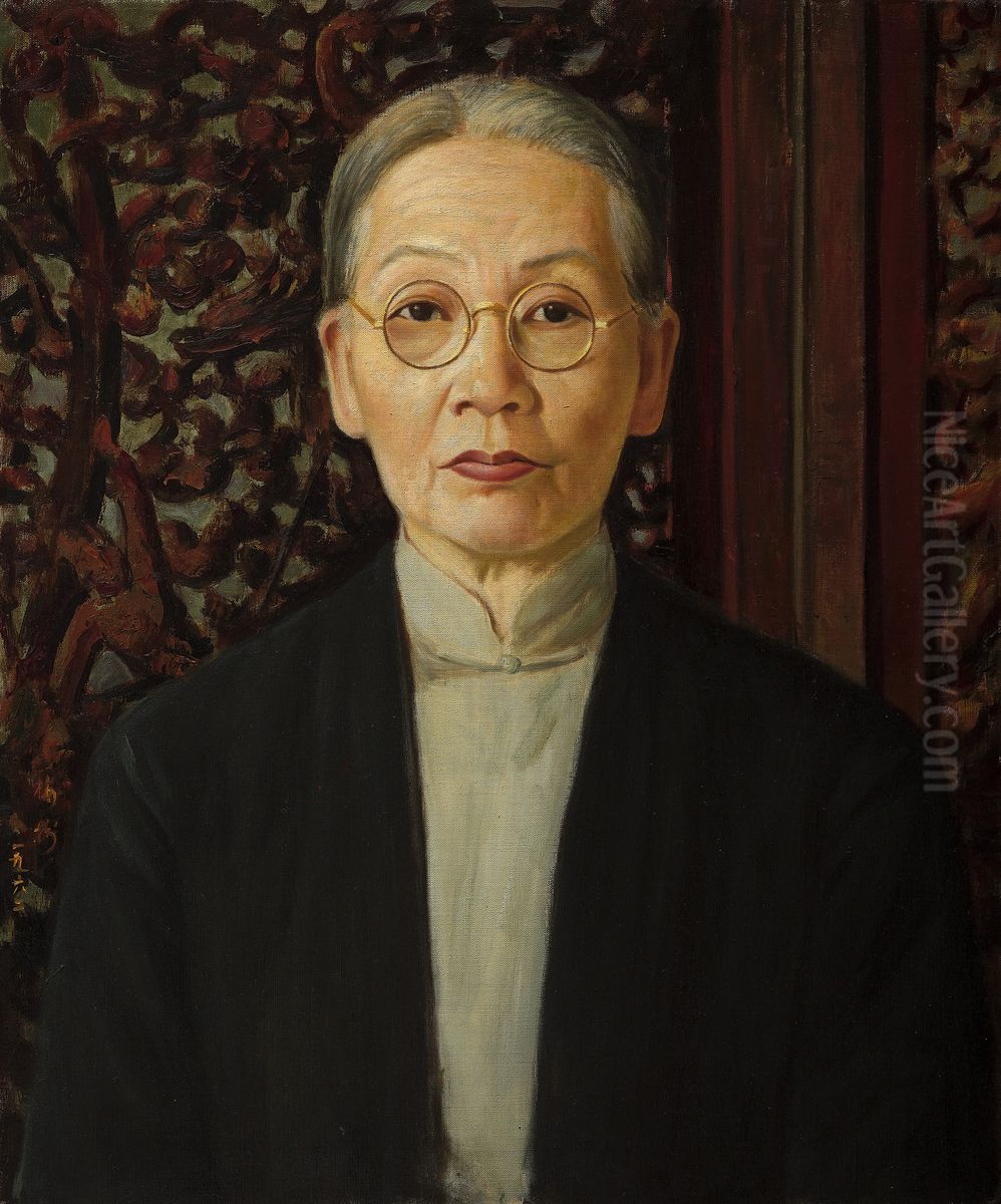 Mrs. Chen Su Jian Oil Painting by Li Mei-shu
