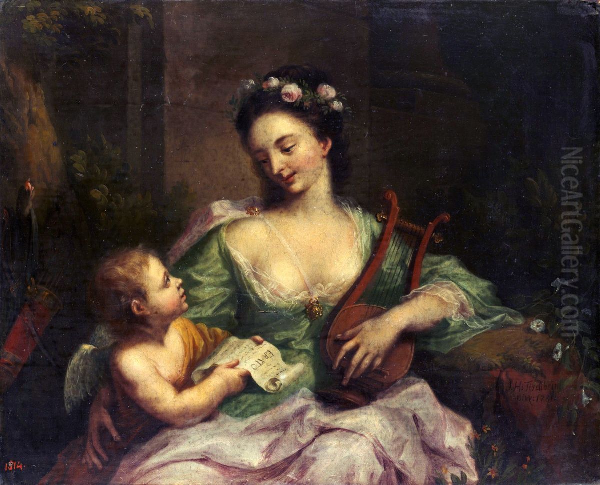 The Nine Muses - Erato (Lyric Poetry) Oil Painting by Johann Heinrich Tischbein