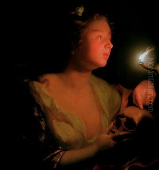 Penitent Magdalene Oil Painting by Godfried Schalcken