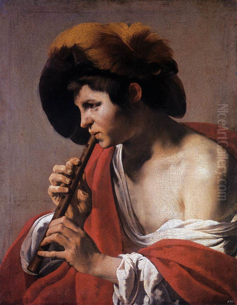 Boy Playing a Flute Oil Painting by Hendrick Ter Brugghen
