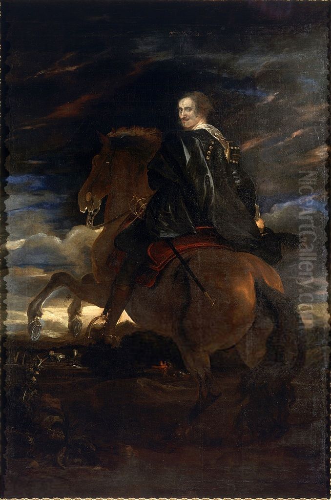 Gio. Paolo Balbi on horseback Oil Painting by Sir Anthony Van Dyck