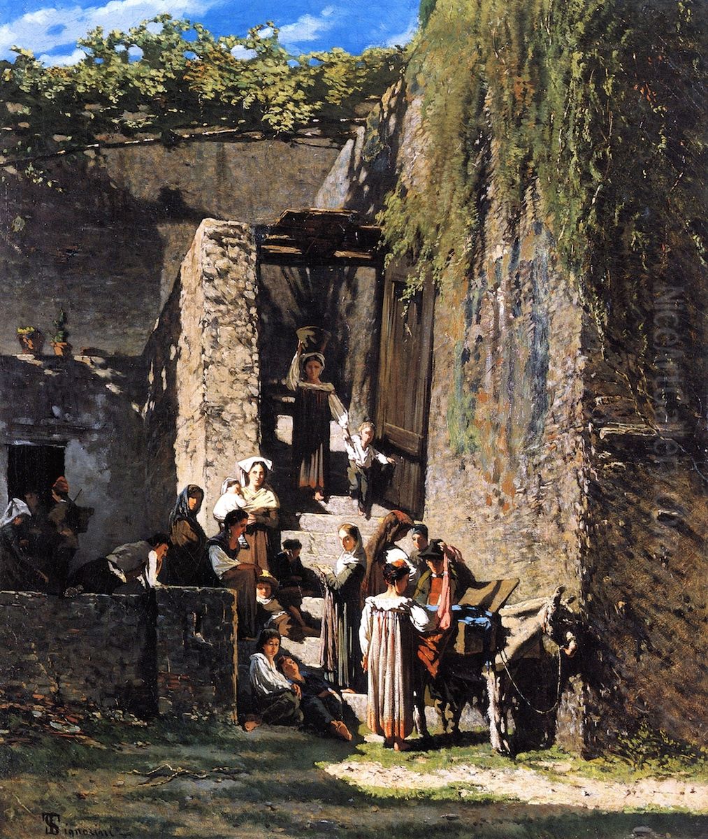 Il merciaio di La Spezia Oil Painting by Telemaco Signorini