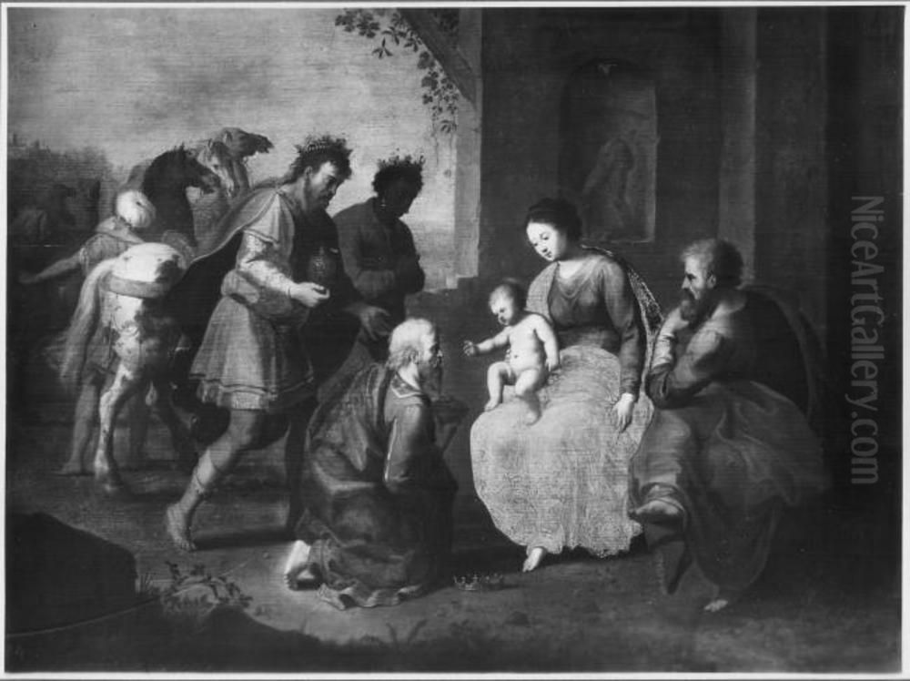 The adoration of the Magi Oil Painting by Cornelius van Poelenburgh