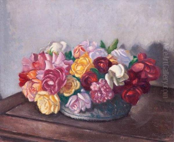 Bouquet De Fleurs Oil Painting by Louis Charlot