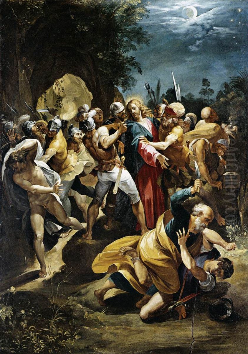 Christ Taken Prisoner Oil Painting by Giuseppe Cesari