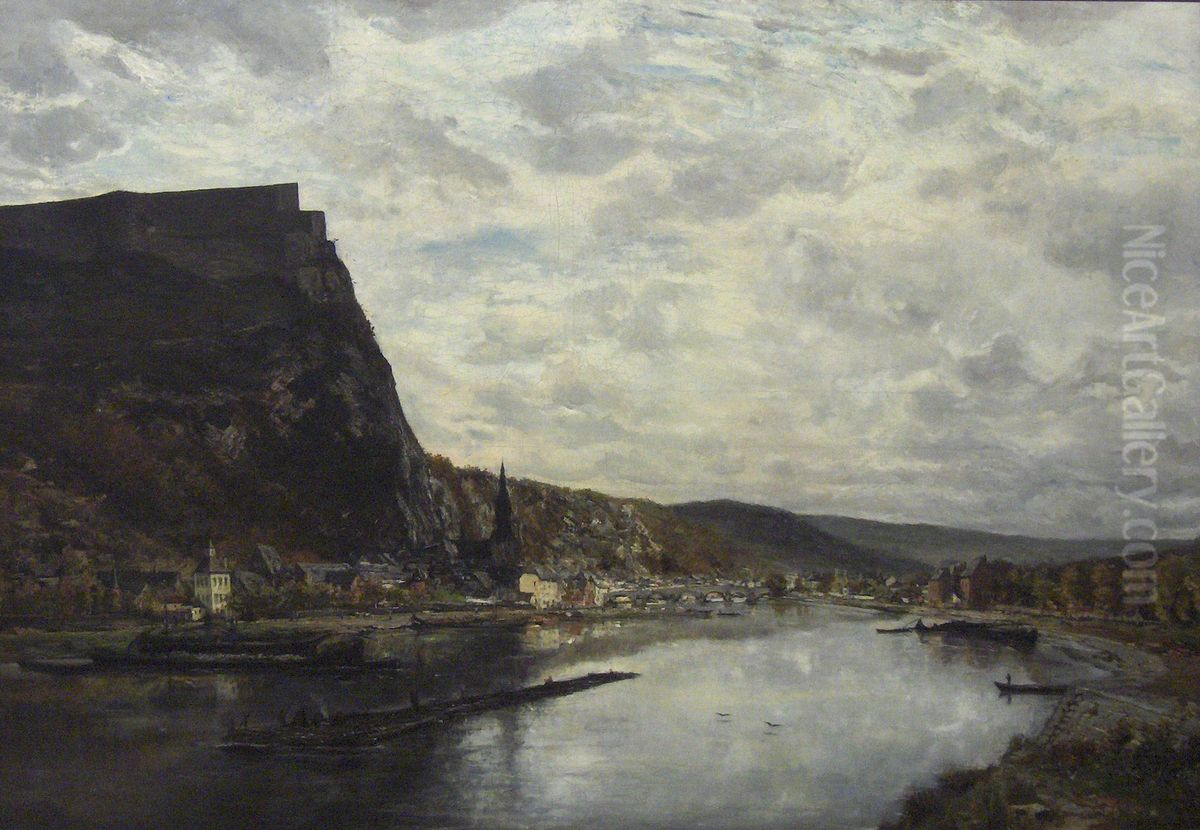View on Dinant Oil Painting by Hippolyte Boulenger