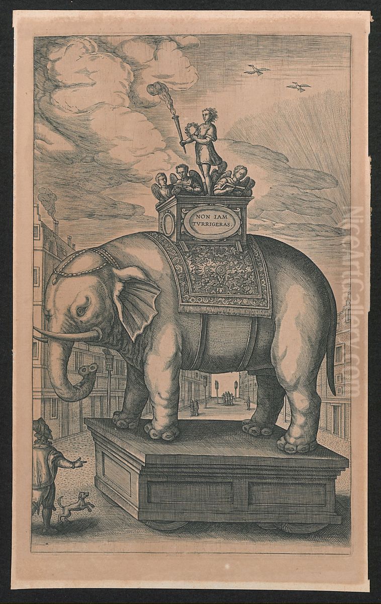 Praalwagen met een olifant Oil Painting by Print Room of the University of Antwerp