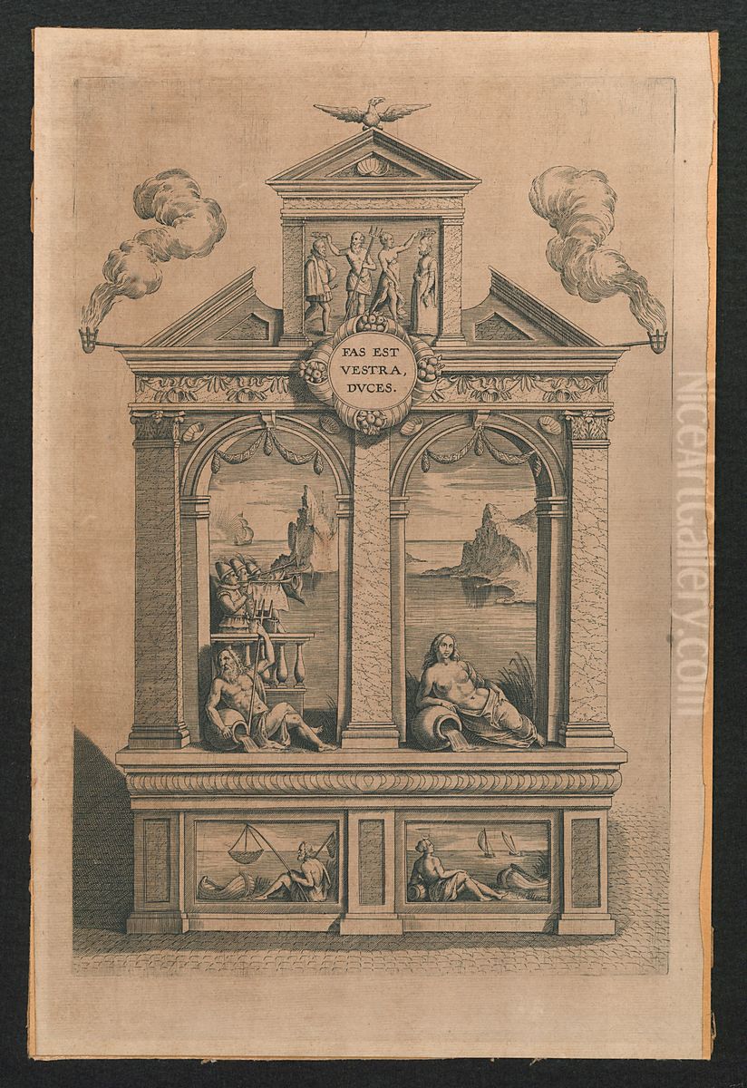 Toneel met een voorstelling van Oceanus en Thetis Oil Painting by Print Room of the University of Antwerp