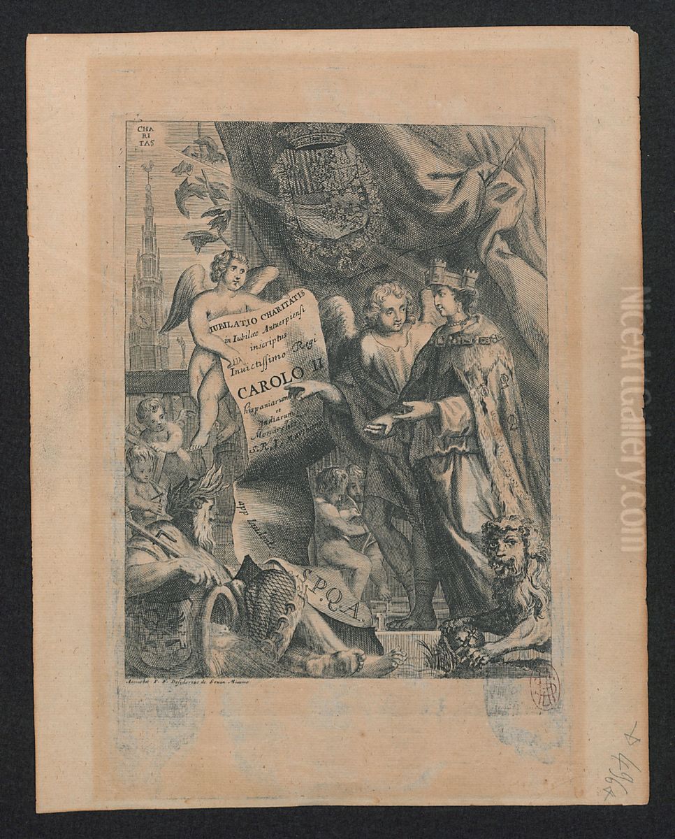Allegorische voorstelling voor het Antwerpse jubileum gericht aan Karel II van Spanje Oil Painting by Print Room of the University of Antwerp