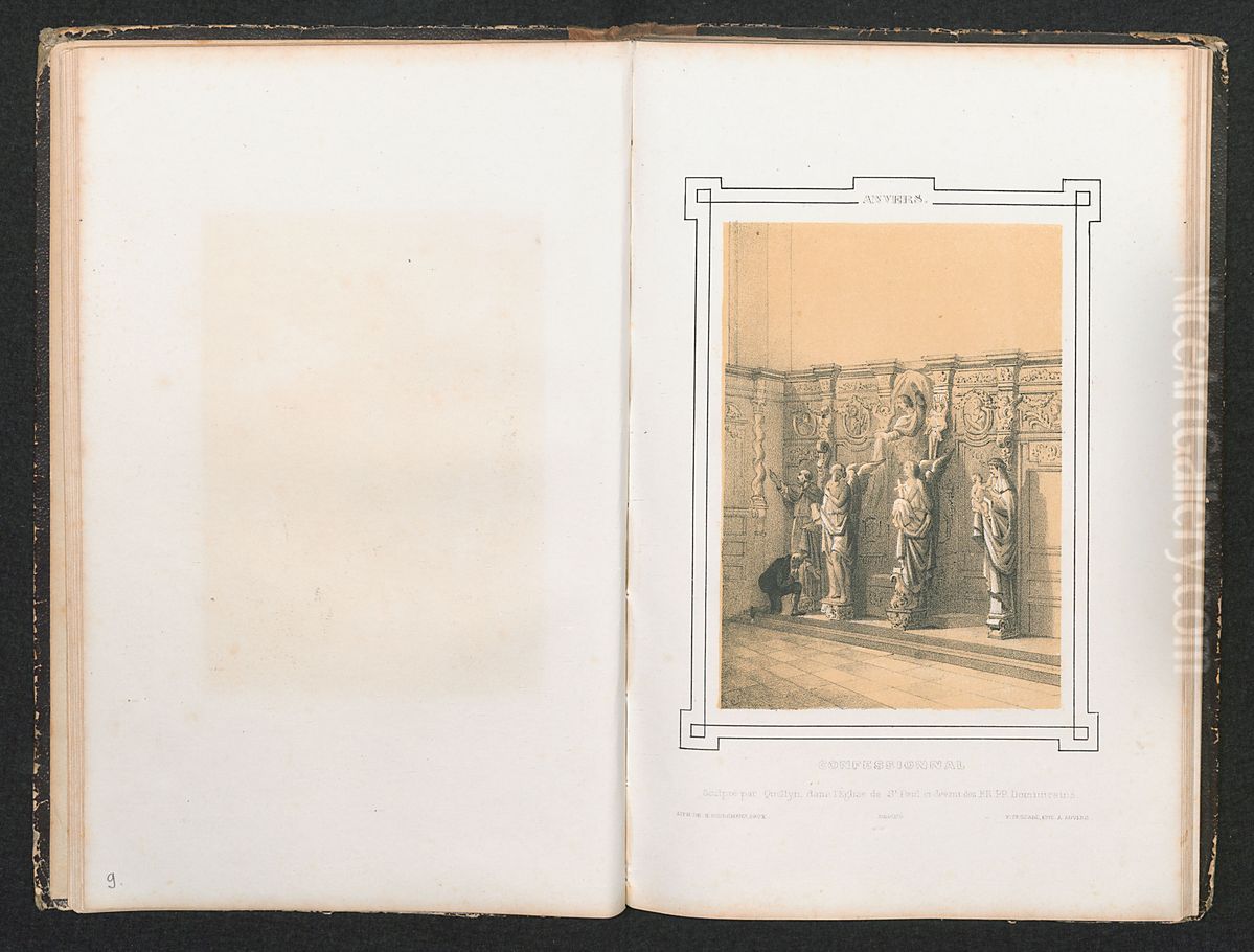 Biechtstoel gemaakt door Quellyn in de Sint-Pauluskerk, Antwerpen Oil Painting by Henri Borremans