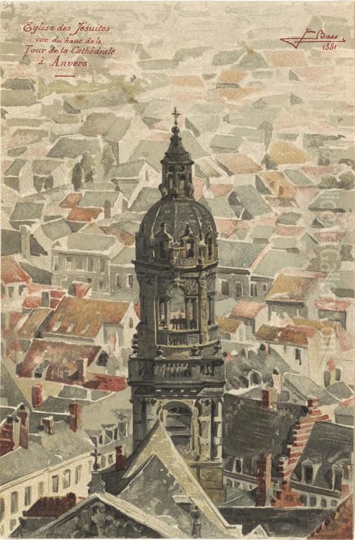 De toren van de Carolus Borromeuskerk Oil Painting by J. Baes