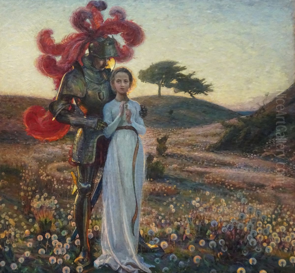 The Knight and the Maiden Oil Painting by Richard Bergh