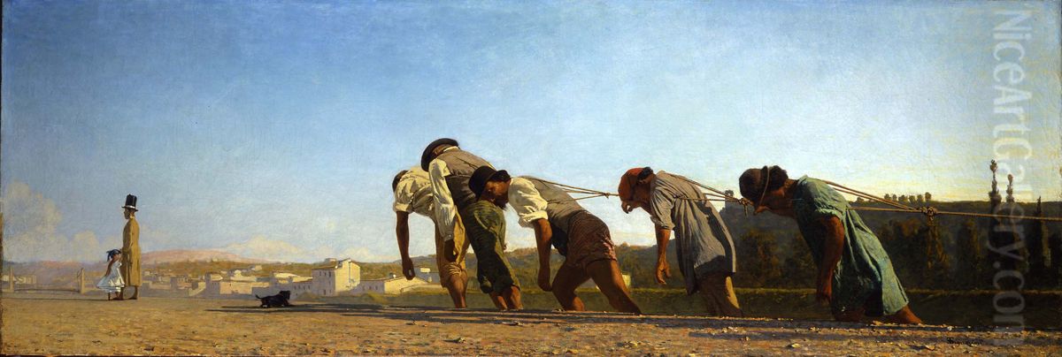 The Riverbank Oil Painting by Telemaco Signorini