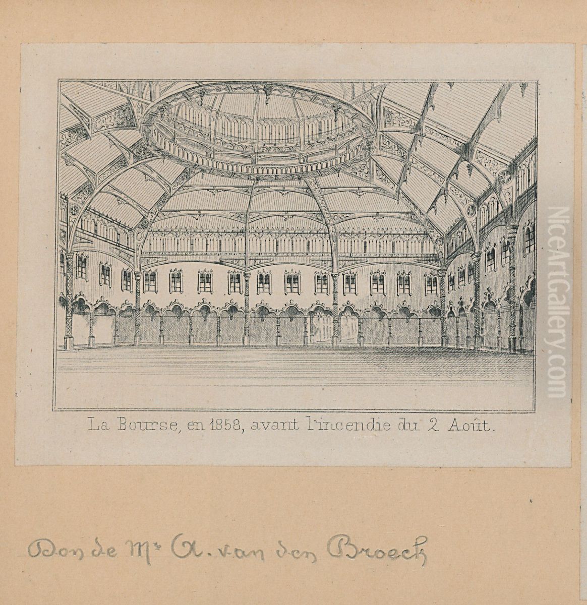 De Beurs van Antwerpen in 1858, voor de brand van 2 augustus Oil Painting by Print Room of the University of Antwerp