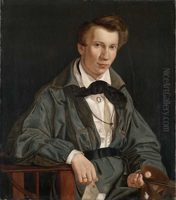 Portrait of Joachim Frich Oil Painting by Adolph Tidemand