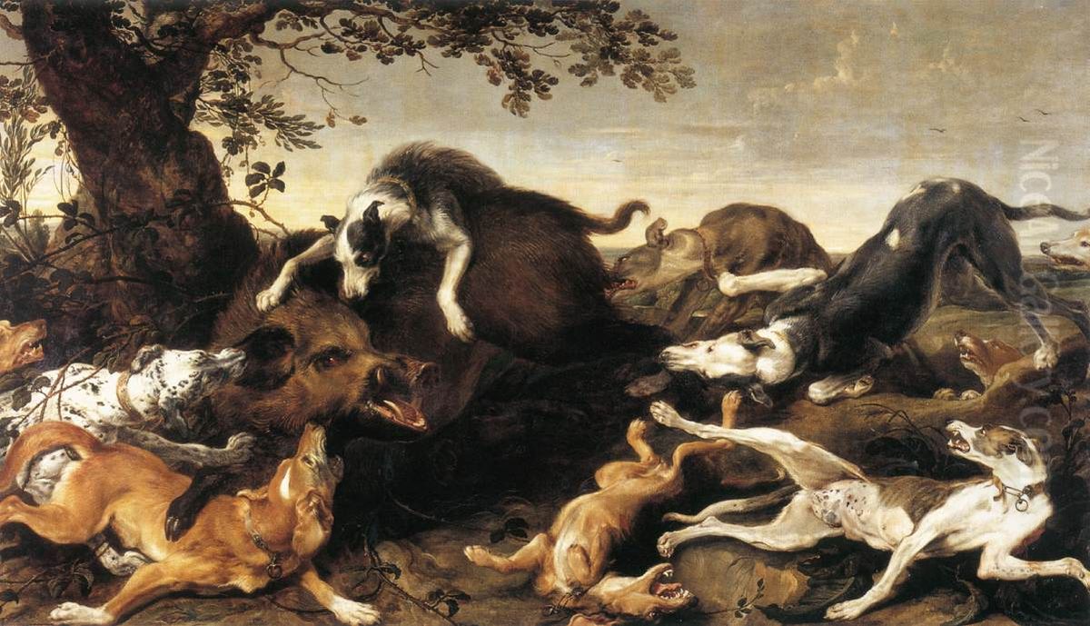 De jacht op het everzwijn Oil Painting by Frans Snyders