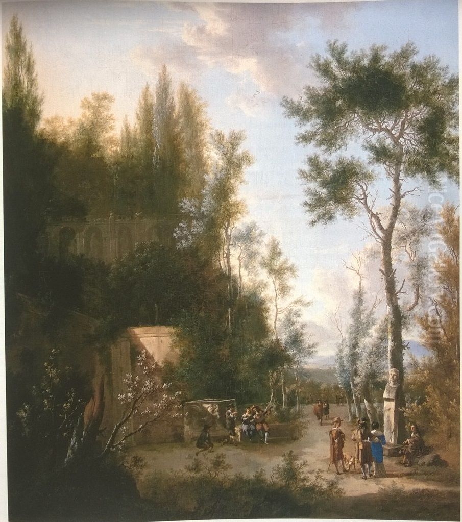 Park Landscape Oil Painting by Frederik de Moucheron