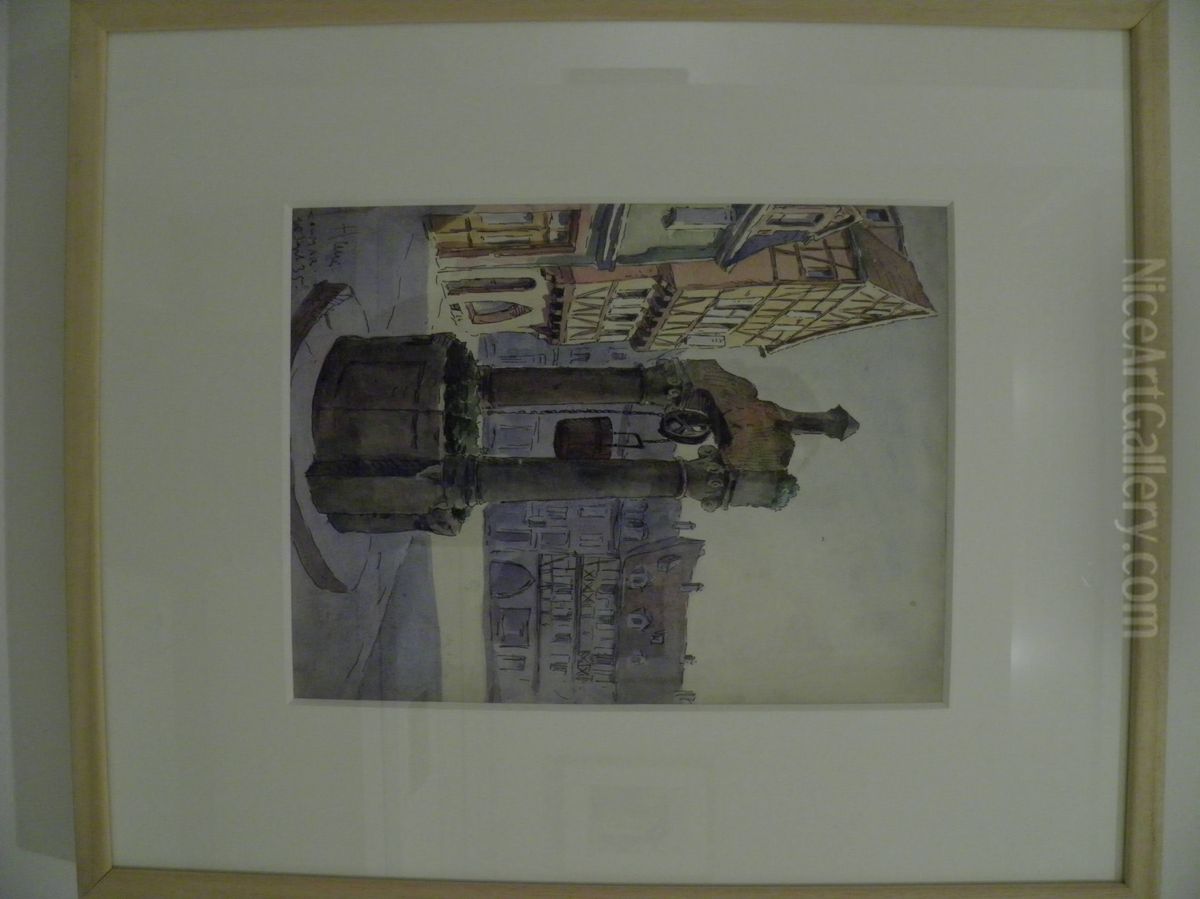 Hansi - Colmar, puits de la place des Dominicains Oil Painting by Jean-Jacques Waltz