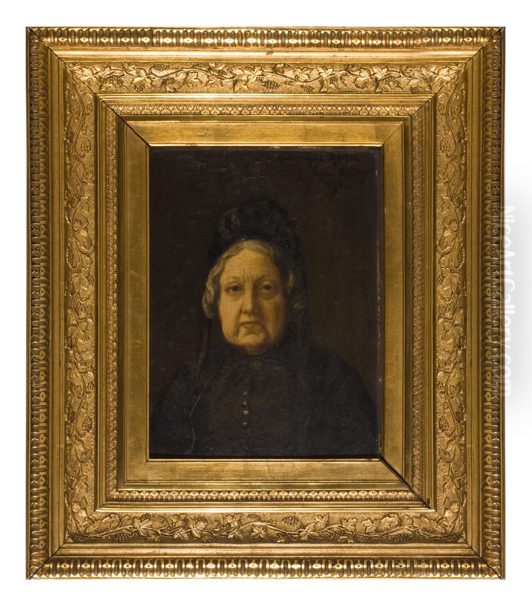 Portrait of the Artist's Mother Oil Painting by Eugene Wolters