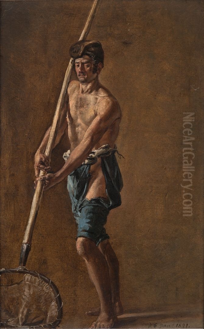 Italian fisherman Oil Painting by Johan Wilhelm Ludwig Dahl
