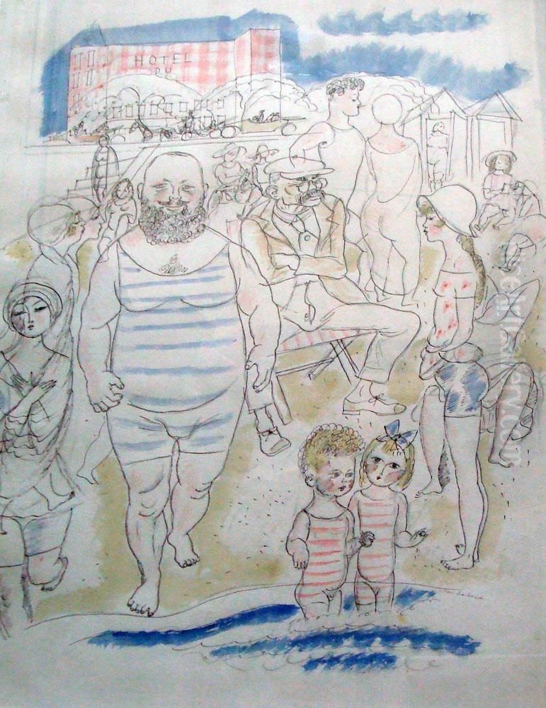 Au Bain Oil Painting by Chas-Laborde