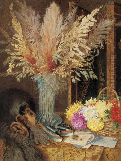 An Autumnal Still-life Oil Painting by Marian Emma Chase