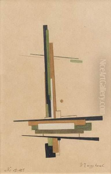 Composition Orange Et Verte Oil Painting by Ilya Grigorevich Chashnik