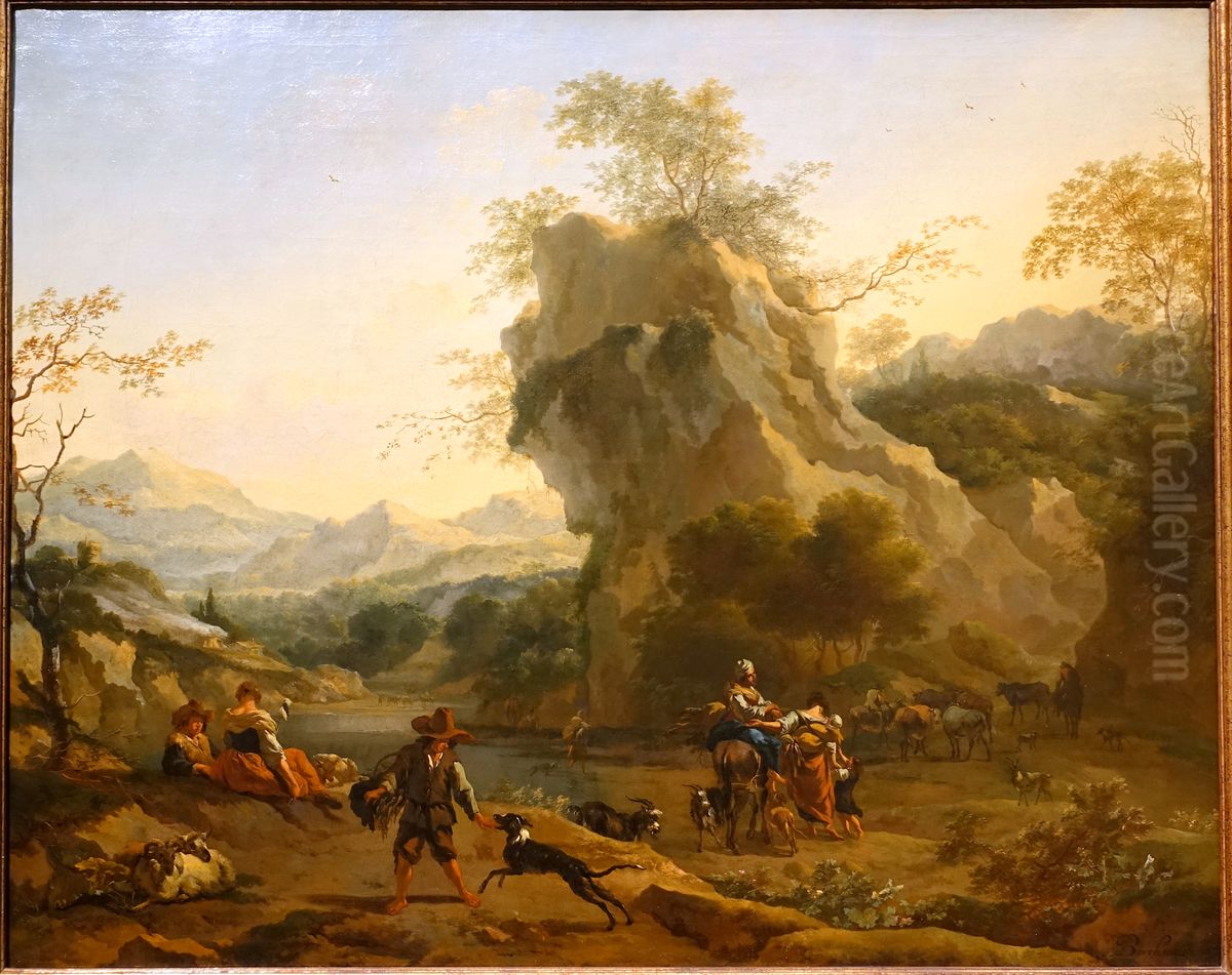 Southern landscape Oil Painting by Nicolaes Pieterszoon Berchem