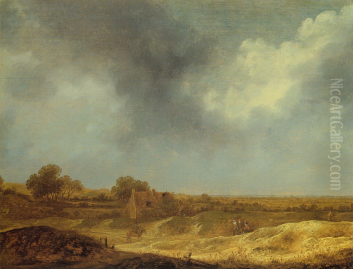 Hilly Landscape Oil Painting by Jan van Goyen
