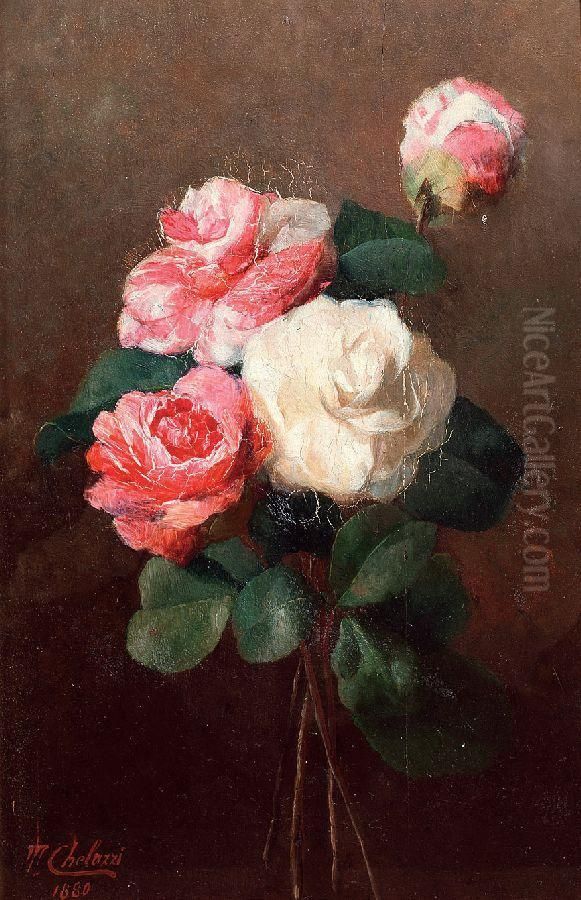 Rose Oil Painting by Tito Chelazzi