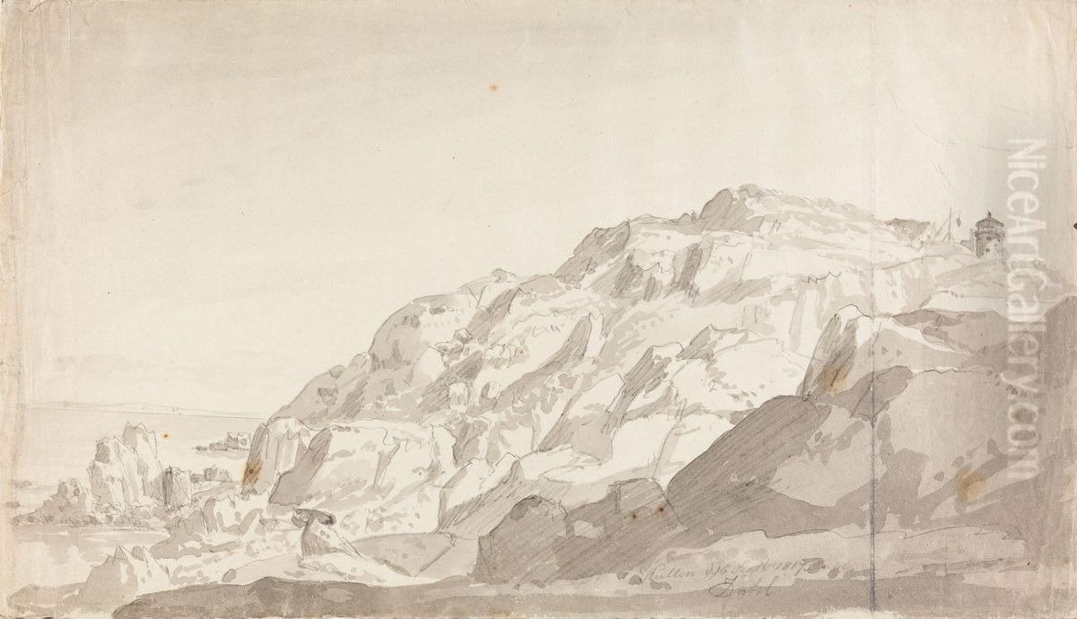 The Lighthouse at Kullen Oil Painting by Johan Wilhelm Ludwig Dahl