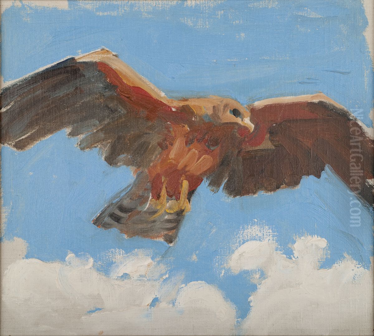 Falcon Oil Painting by Akseli Valdemar Gallen-Kallela