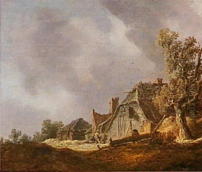 Landschap met boerderij Oil Painting by Jan van Goyen