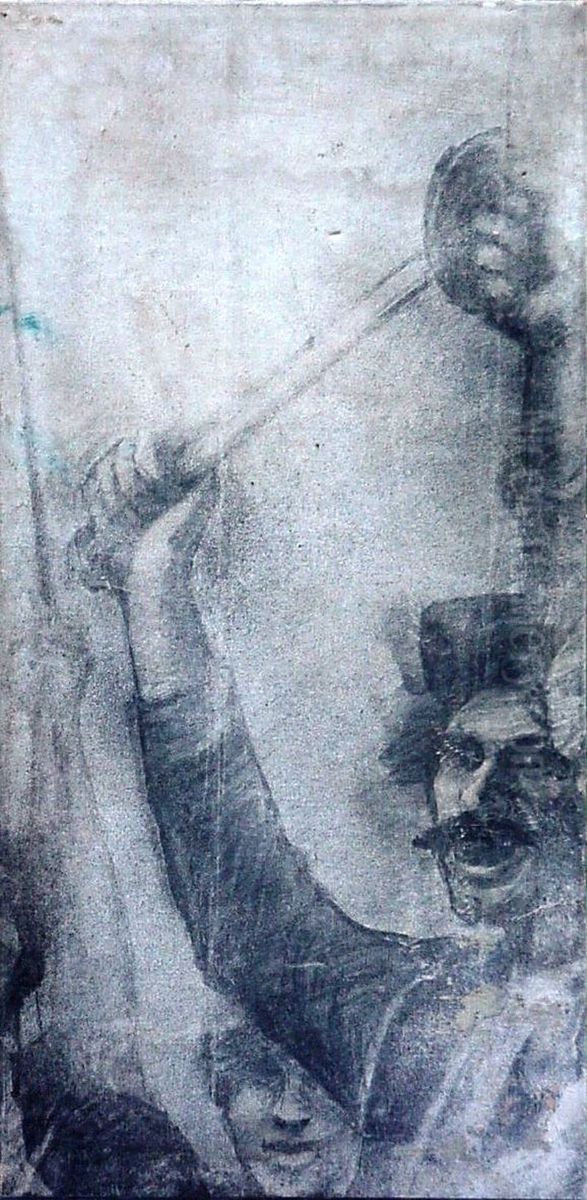 Estudo para Proclamacao da Republica de Piratini (Detalhe) Oil Painting by unknown