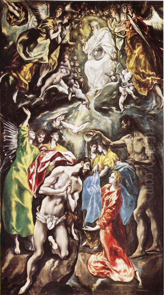 The Baptism of Christ Oil Painting by El Greco
