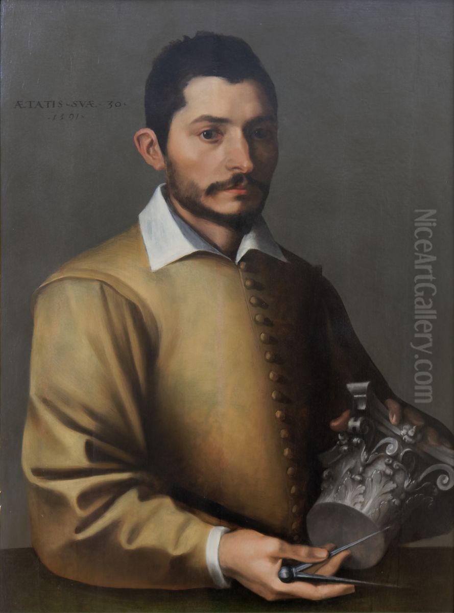 Portrait of an architect Oil Painting by Giuseppe Cesari