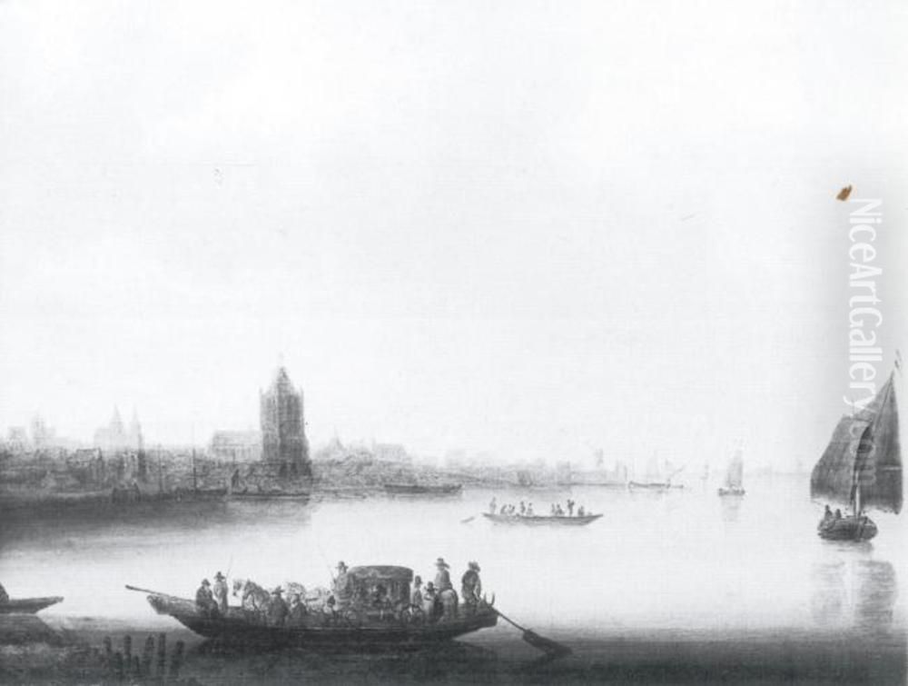 Riverbank near Dordrecht, 1641 Oil Painting by Jan van Goyen