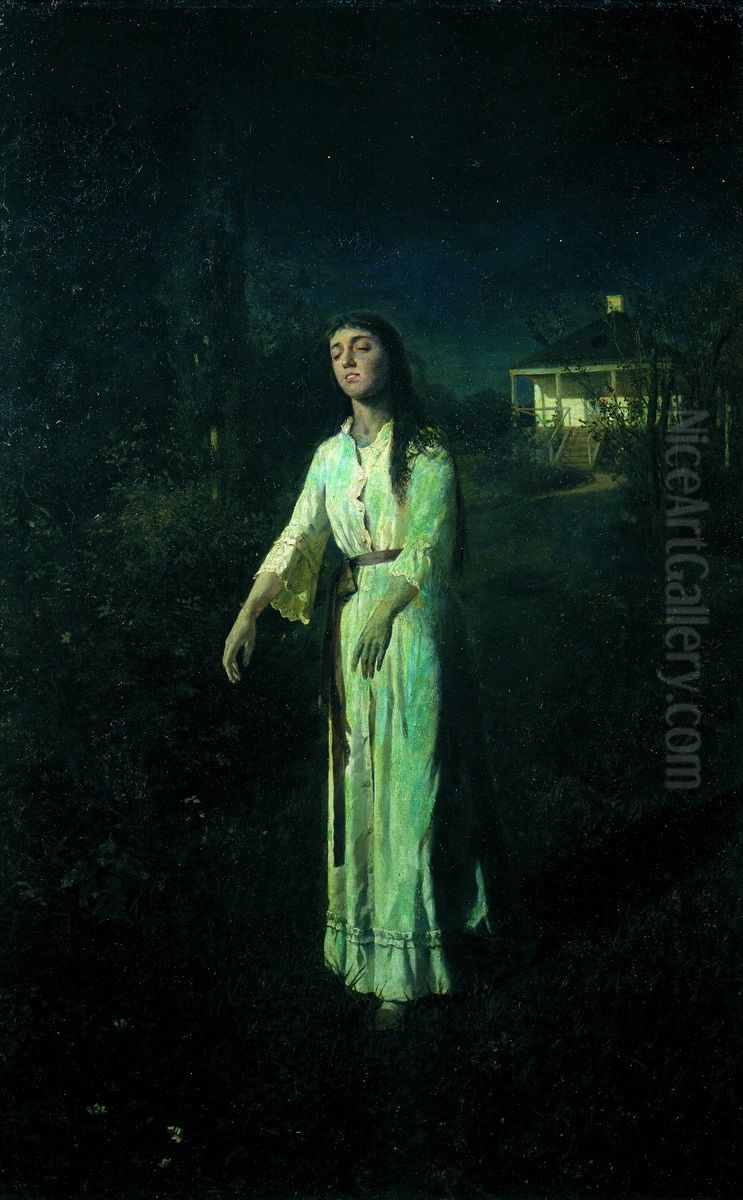 Somnambula Oil Painting by Ivan Kramskoi