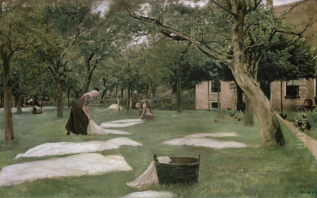Die Rasenbleiche Oil Painting by Max Liebermann