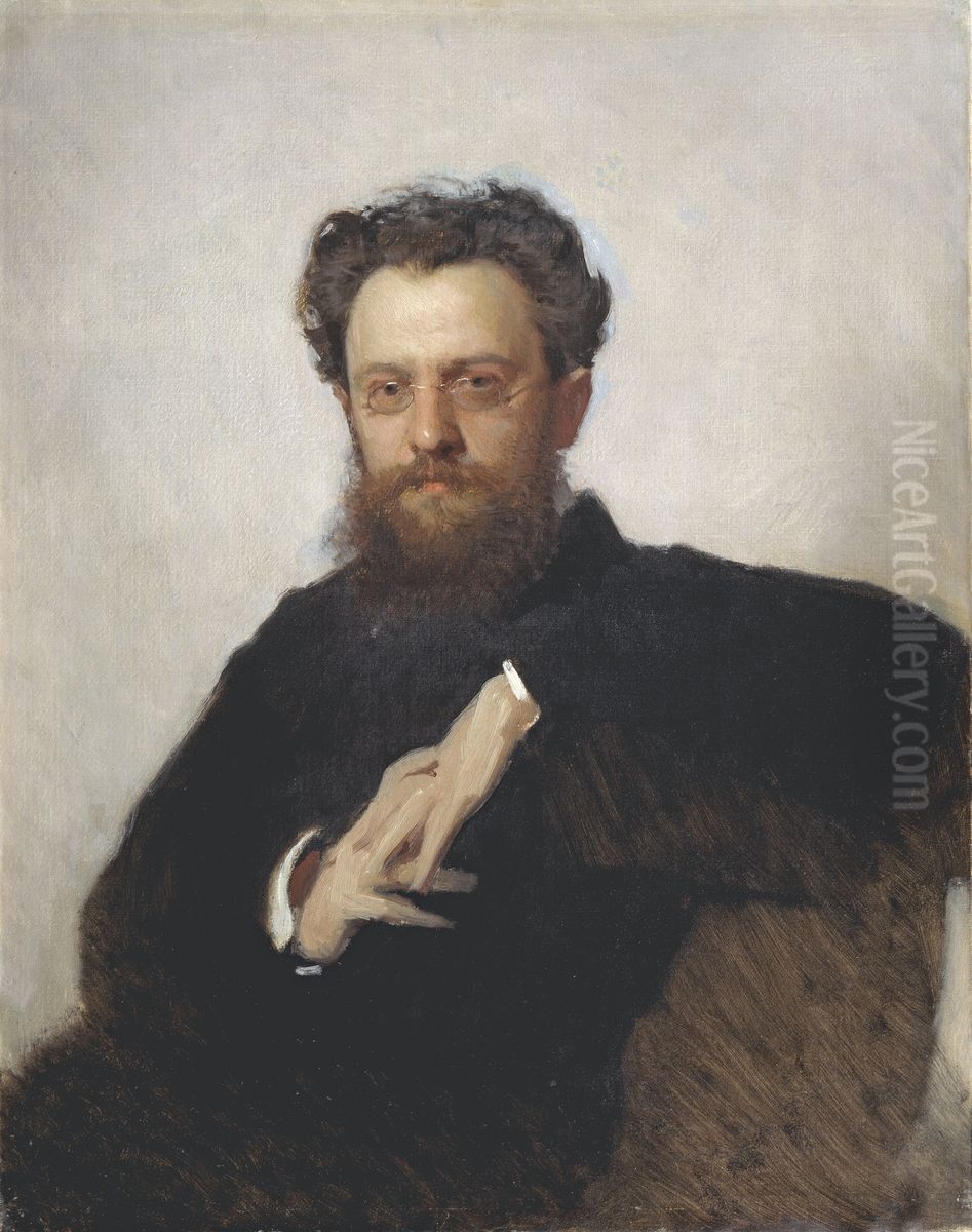 Portrait of Adrian Viktorovich Prakhov Oil Painting by Ivan Kramskoi