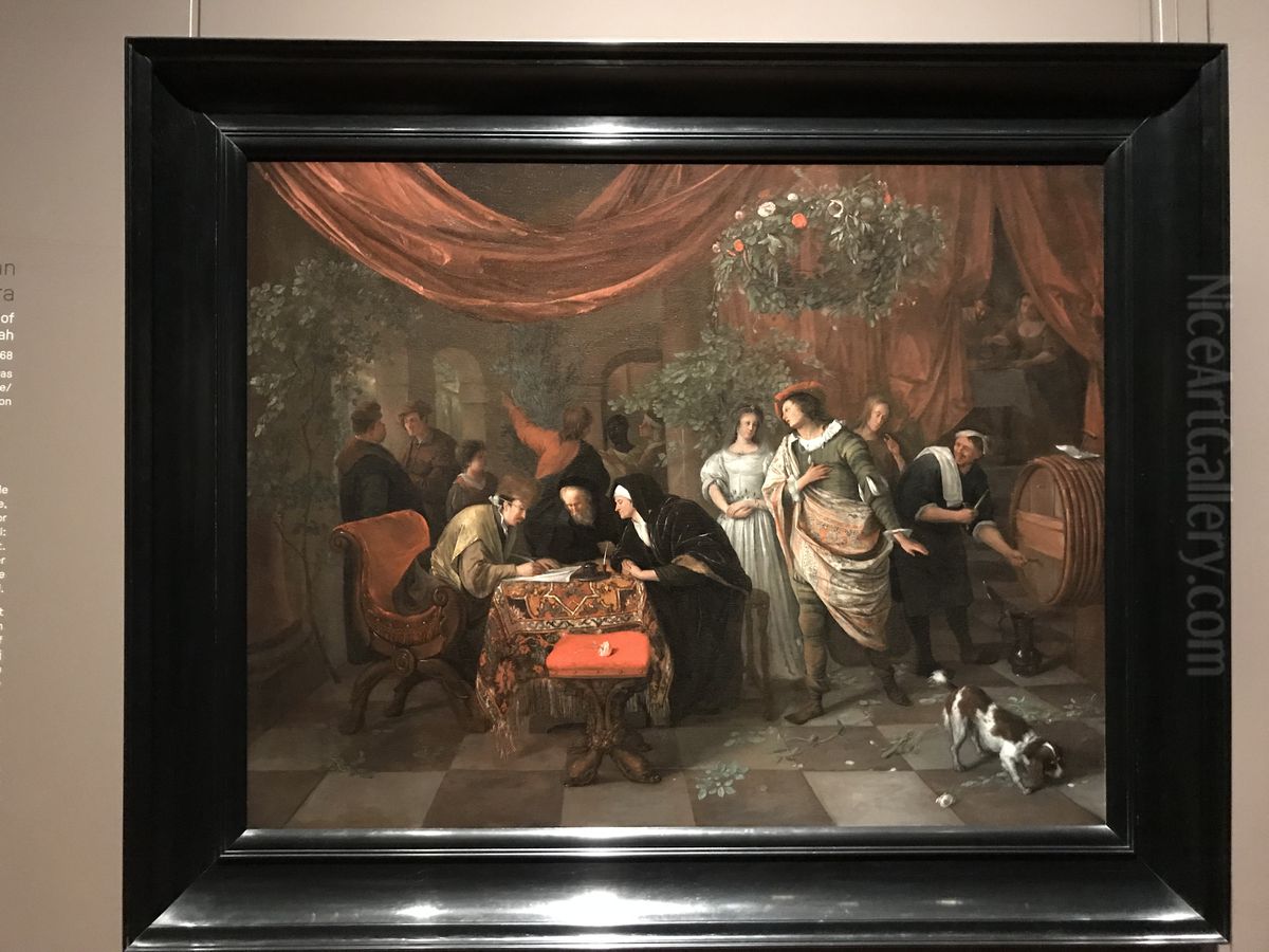 The marriage of Tobias and Sarah (Tobit 7) Oil Painting by Jan Steen