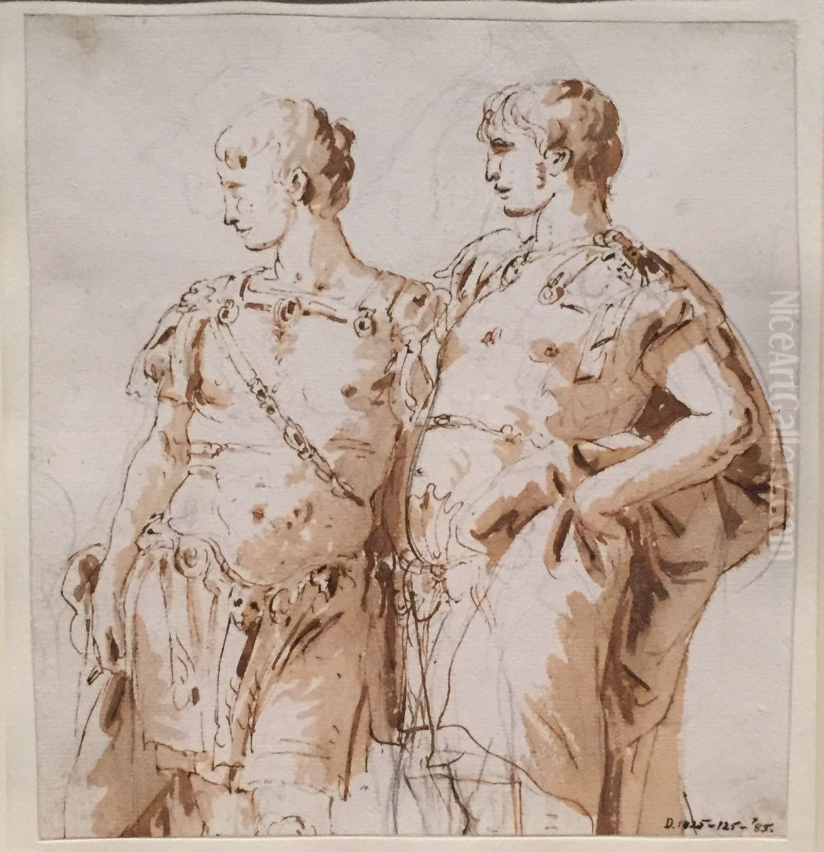 Two Young Men in Roman Uniform Oil Painting by Giovanni Battista Tiepolo