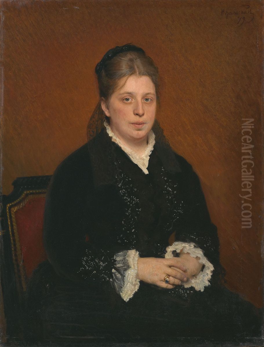 Portrait of Sofia Sergeyevna Botkina Oil Painting by Ivan Kramskoi