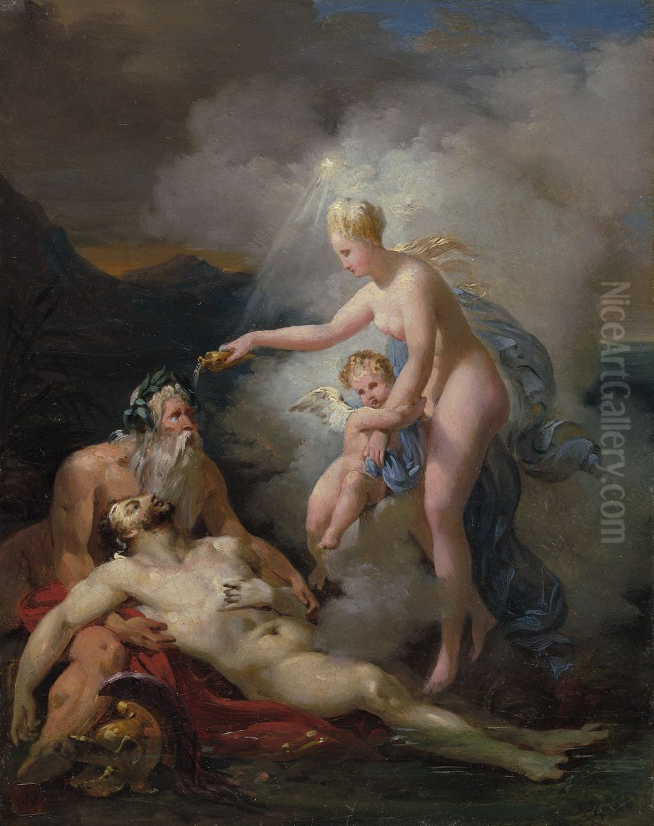 Venus Healing Aeneas Oil Painting by Merry-Joseph Blondel