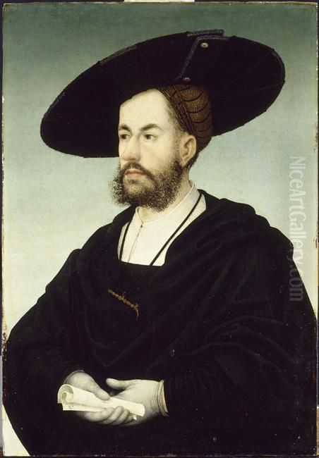 Portrait du banquier Anton Fugger (1493-1560) Oil Painting by Hans Maler Zu Schwaz